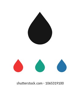 Water drop vector icon. The symbol of a liquid. Oil drop icon. Raindrop icon and weather symbol