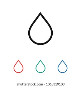 Water drop vector icon. The symbol of a liquid. Oil drop icon. Raindrop icon and weather symbol
