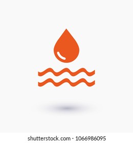 Water drop vector icon. The symbol of a liquid. Oil drop icon. Raindrop icon and weather symbol