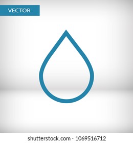 Water drop vector icon. The symbol of a liquid. Oil drop icon. Raindrop icon and weather symbol