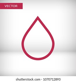 Water drop vector icon. The symbol of a liquid. Oil drop icon. Raindrop icon and weather symbol