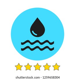 Water drop vector icon. The symbol of a liquid. Oil drop icon. Raindrop icon and weather symbol