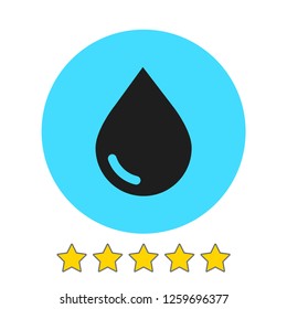 Water drop vector icon. The symbol of a liquid. Oil drop icon. Raindrop icon and weather symbol