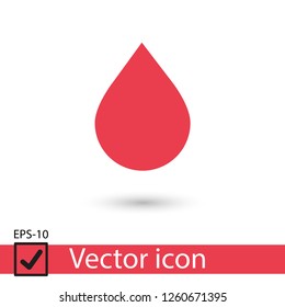 Water drop vector icon. The symbol of a liquid. Oil drop icon. Raindrop icon and weather symbol
