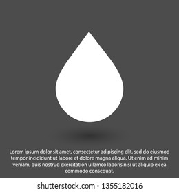 Water drop vector icon. The symbol of a liquid. Oil drop icon. Raindrop icon and weather symbol