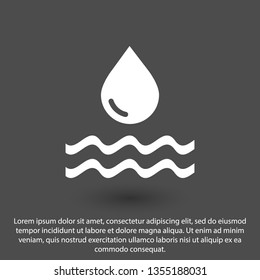 Water drop vector icon. The symbol of a liquid. Oil drop icon. Raindrop icon and weather symbol