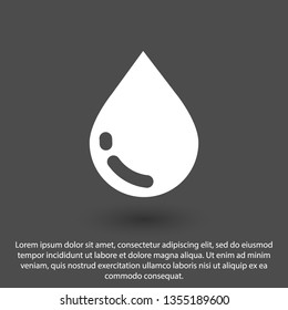 Water drop vector icon. The symbol of a liquid. Oil drop icon. Raindrop icon and weather symbol