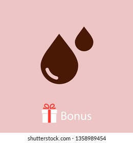 Water drop vector icon. The symbol of a liquid. Oil drop icon. Raindrop icon and weather symbol