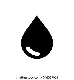 Water drop vector icon. The symbol of a liquid. Oil drop icon. Raindrop icon and weather symbol