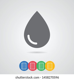 A water drop vector icon .The symbol of a rain and clean water , an illustration of a raindrop .The wheather line. The sign of a drop. The symbol of a drop.