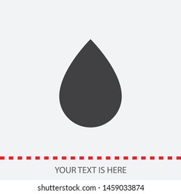 A water drop vector icon .The symbol of a rain and clean water , an illustration of a raindrop .The symbol of a drop. The wheather line. The sign of a drop.