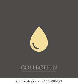 A water drop vector icon .The symbol of a rain and clean water , an illustration of a raindrop .The wheather line. The sign of a drop. The symbol of a drop.