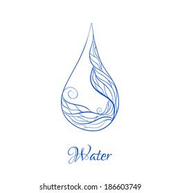 Water drop. Vector illustration.