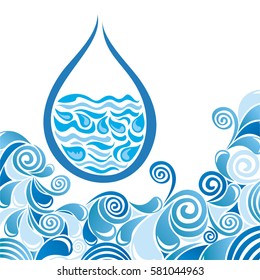 Water drop. Vector illustration.