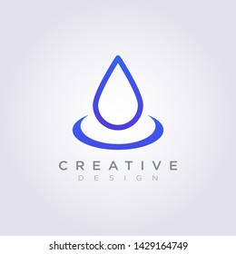 Water Drop Vector Illustration Design Clipart Symbol Logo Template.