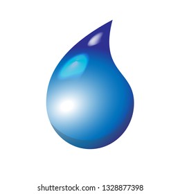 Water drop vector illustration. Isolated on white.