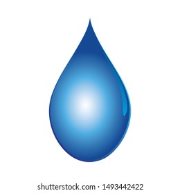 Water drop vector illustration isolated on white background.