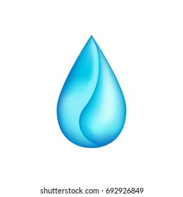 Water drop vector illustration. Isolated on white