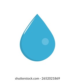 Ilustración vectorial de gota de agua sobre fondo blanco. 
