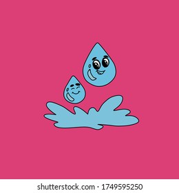 water drop vector illustration with red background