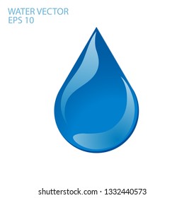 Water. Drop. Vector image.