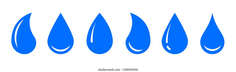 Water drop. Vector isolated icons. Abstract splash liquid shape. Vector water drop icons isolated collection. EPS 10