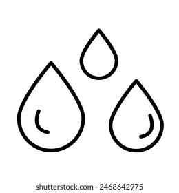 water drop vector line icon design