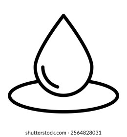 Water Drop Vector Line Icon Design