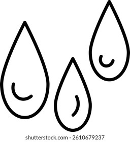 Water Drop Vector Line Icon Design