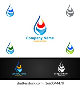 water Drop vector logo design template.Ecology Clean water, filtration Concept
