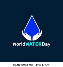 Plantilla de diseño del logotipo del vector de caída de agua. campaña salve agua. Ilustración del vector