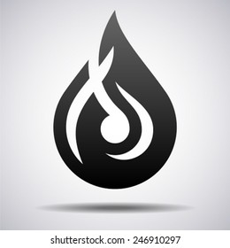 Water drop vector logo design template 