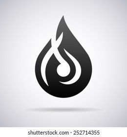 Water drop vector logo design template