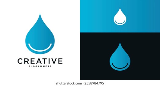 Water drop vector logo design. blue water droplet icon