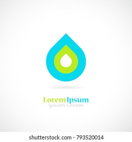 Water drop vector logo design isolated on white background