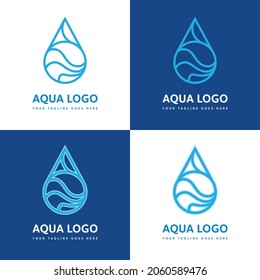 Ilustración del logotipo del vector de caída de agua