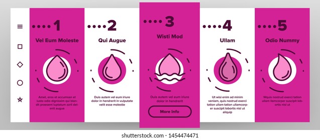 Water Drop Vector Onboarding Mobile App Page Screen. Water Drop with Dollar, Percentage, Recycling. Watering Crops in Agriculture, Sustainable Use, Dirty, Polluted Liquid Illustrations
