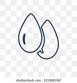 Water drop vector outline icon isolated on transparent background, high quality linear Water drop transparency concept can be used web and mobile