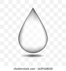 Water Drop Vector Realistic 3d Gradient Transparent With Drop Shadow