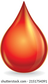 Water drop. Vector realistic mockup of liquid drips of strawberry or cherry juice, fruit drink, clear ruby bubbles.