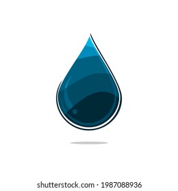water drop vector with sea water wave decoration