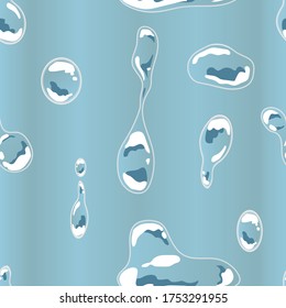 Water drop vector seamless pattern.