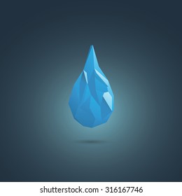 Water drop vector symbol. Low poly design icon. Sign of freshness, suitable for corporate business presentation. Eps10 vector illustration.