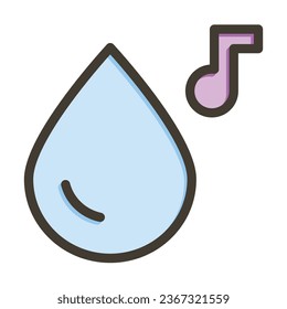 Water Drop Vector Thick Line Filled Colors Icon For Personal And Commercial Use.
