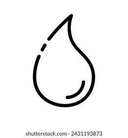 Water drop vector.Rain.Water drop icon for app, logo, or web isolated on white background black outline. Simple flat falling water, blood, or raindrop. Steam shower condensation . EPS 10