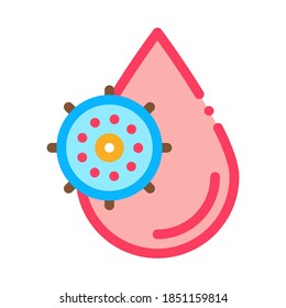 Water Drop Virus Icon Vector. Outline Water Drop Virus Sign. Isolated Contour Symbol Illustration