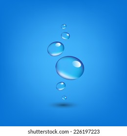 Water Drop Wall With Gradient Mesh, Vector Illustration