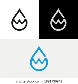 Logotipo de resumen de la ola de caída de agua