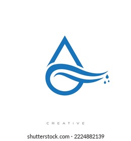 water drop wave abstract logo. simple logo