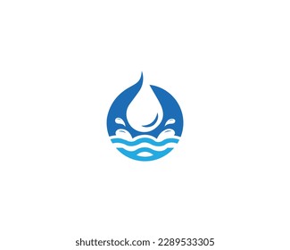 Icono De Ilustración Gráfica Del Logotipo Del Círculo De Oleada De Agua Y De Agua.
